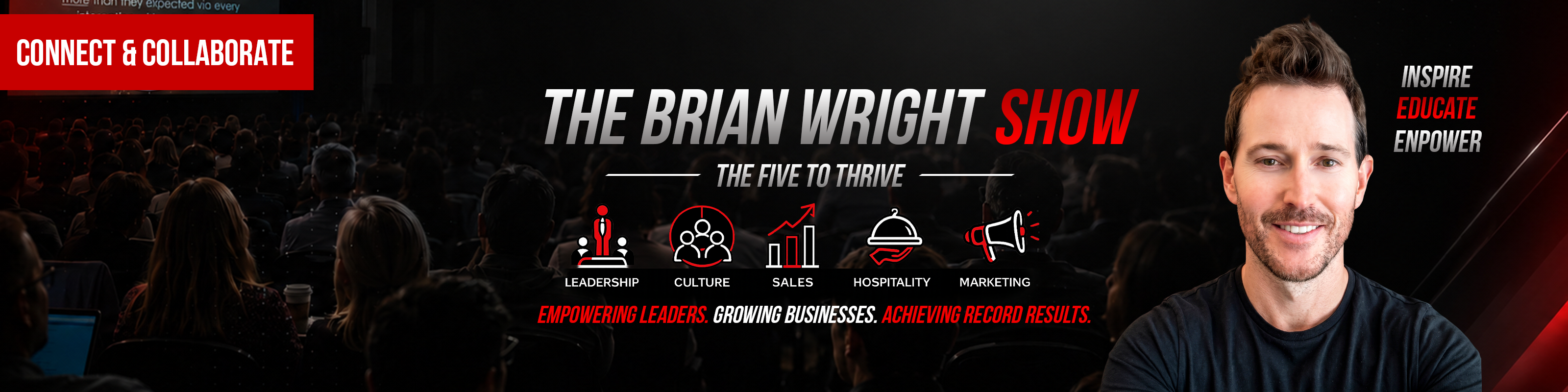 Connect and collaborate with Brian Wright — The Brian Wright Show: The Five to Thrive: Leadership, Culture, Sales, Hospitality, Marketing. Empowering leaders, growing businesses, achieving record results.